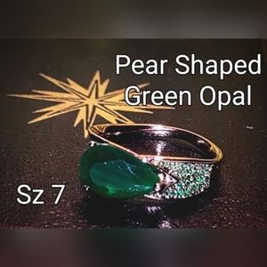 Luxury Dark Green Opal Fashion Ring